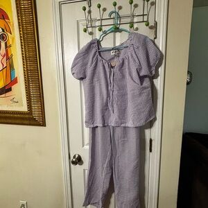 Lavender Checkered Women's Pajama Set